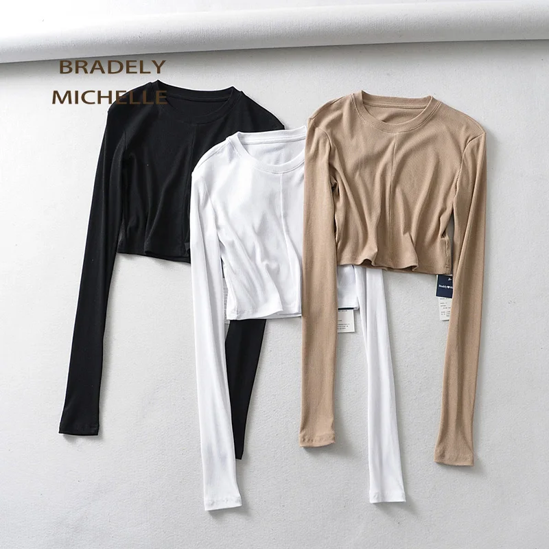 BRADELY MICHELLE 2019 женские летние мягкие сексуальные облегающие вязаные хлопковые кроп