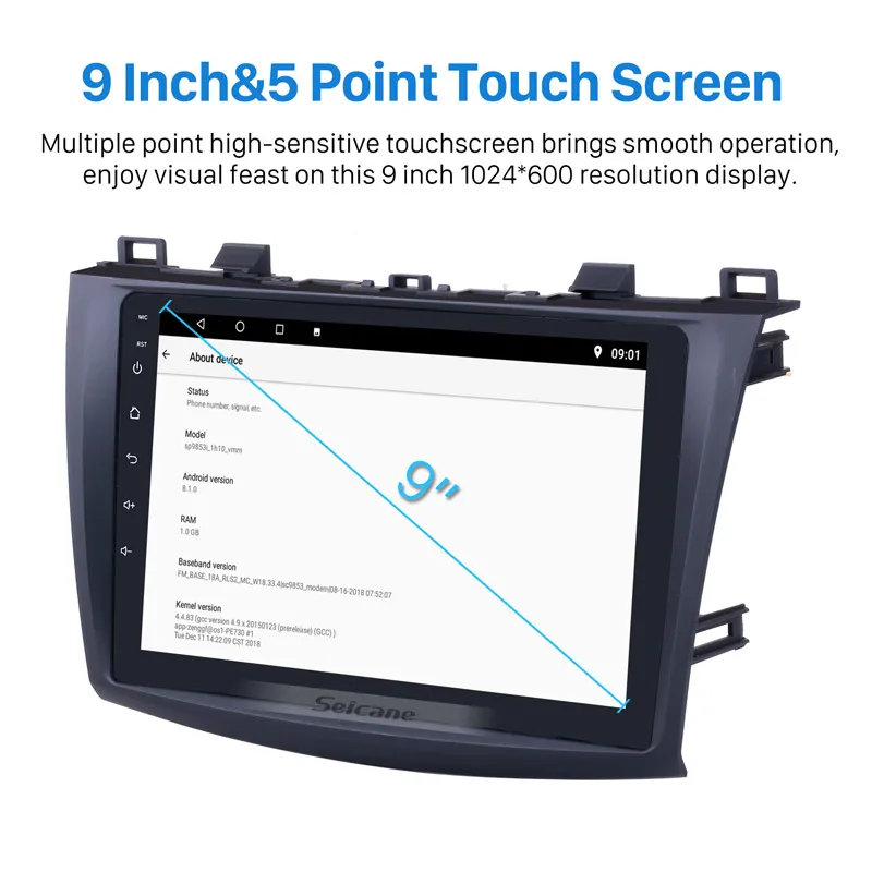 Seicane GPS навигация Радио мультимедийный плеер Android 8 1/9 0 автомобиль для MAZDA 3 2009 2010 2012