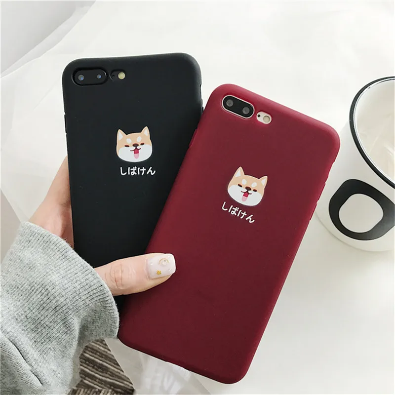 Матовая милая собака скраб телефонные чехлы для iPhone X XR XS Max плюс мягкий из ТПУ