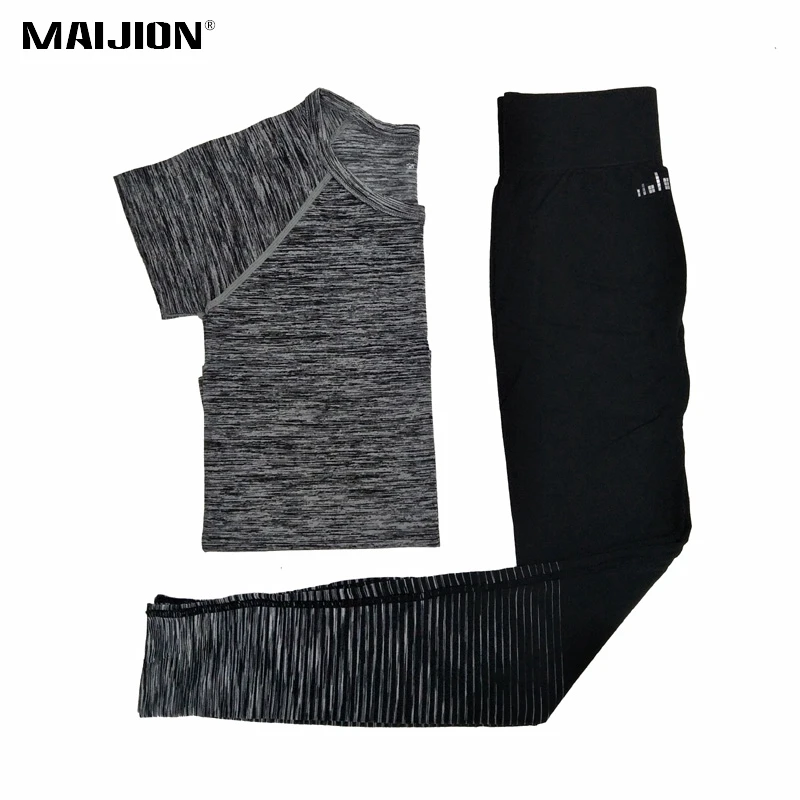 MAIJION полосатый спортивный набор для йоги женщин занятий в тренажерном зале бега
