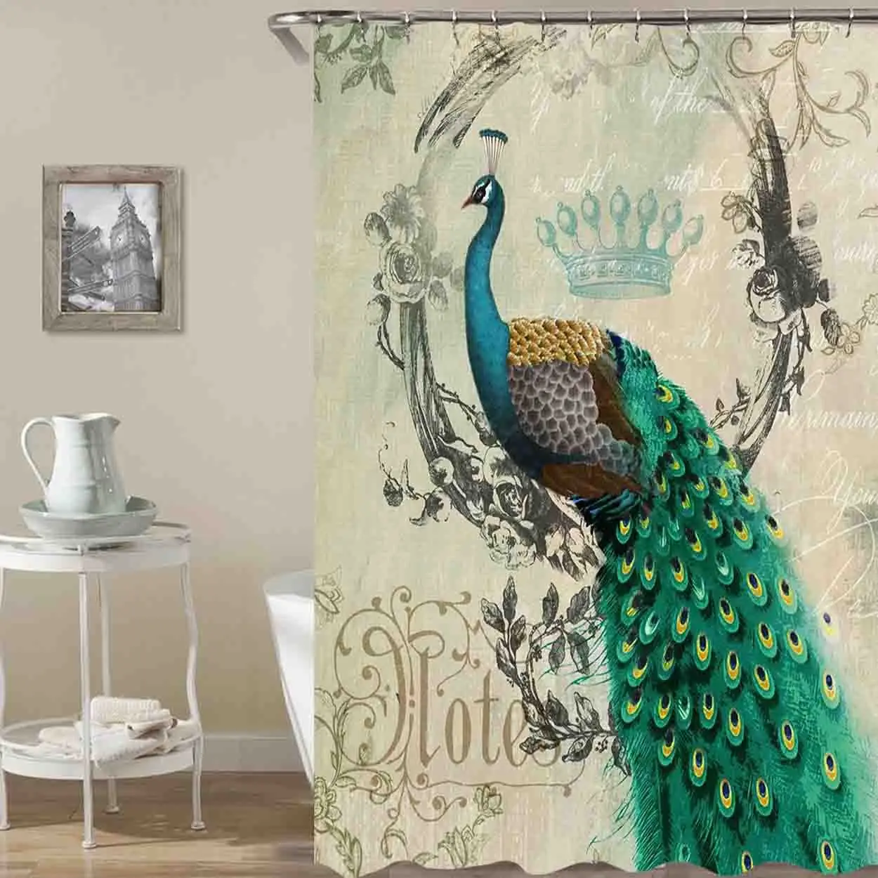Waterproof Shower Curtain Personality 3d Number Printing Peacocks Peacock Series High Clear Defence Water Bath | Дом и сад