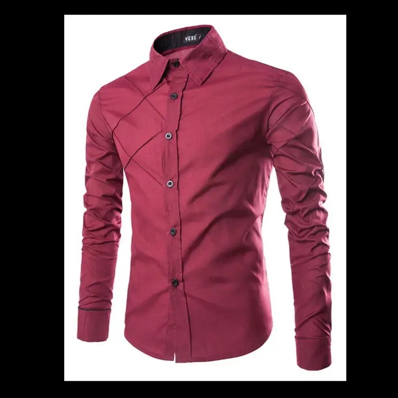 Новая модная брендовая мужская рубашка Camisa Masculina с длинным рукавом Корейская