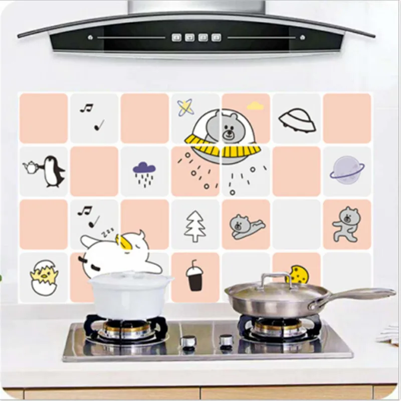 2019 кухонная алюминиевая фольга маслостойкая Настенная Наклейка для кухни