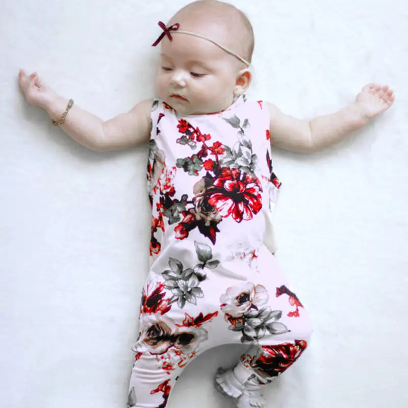 Модный детский комбинезон Emmababy для новорожденных Одежда младенцев Цветочный