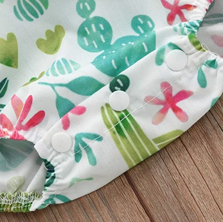 Summer Toddler Baby cactus Floral Print Vest Sleeveless Backless Romper Jumpsuit Bebek giyim roupa infantil menina | Детская одежда и
