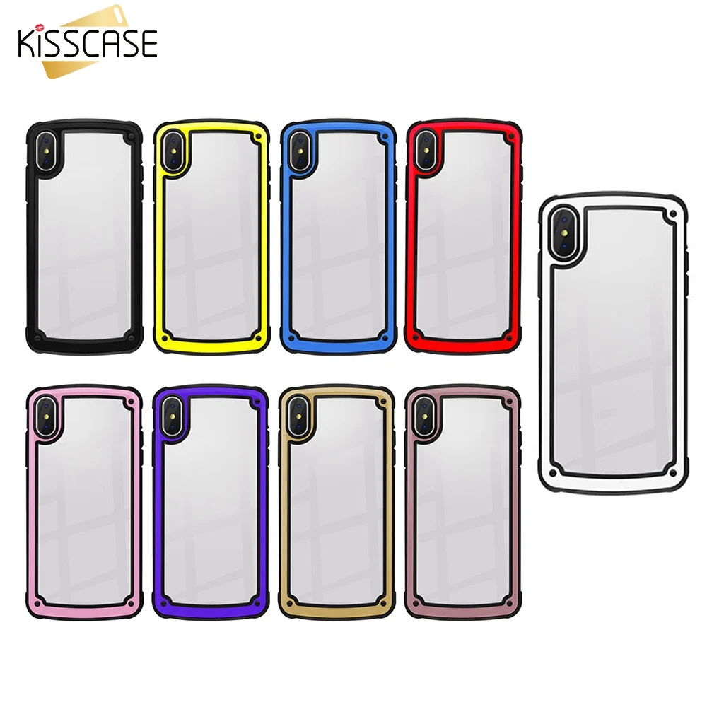 Чехол для телефона KISSCASE из прозрачного стекла iPhone 8 7X6 6S Plus ударопрочный жесткий