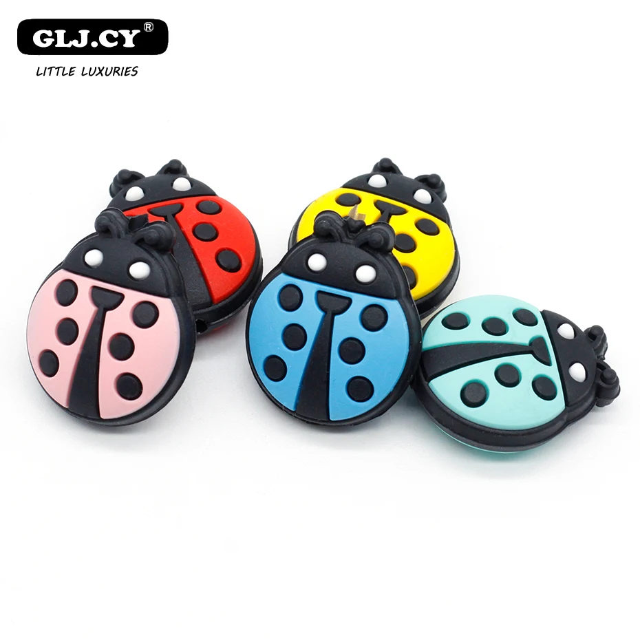 10 шт. силиконовые бусины в форме божьей коровки для прорезывания зубов ухода за