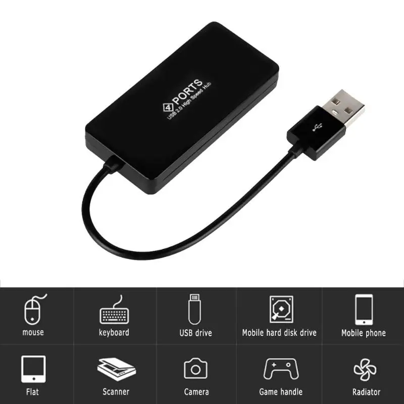 4 порта USB 2 0 концентратор сплиттер адаптер конвертер кабель провода шнур для ПК