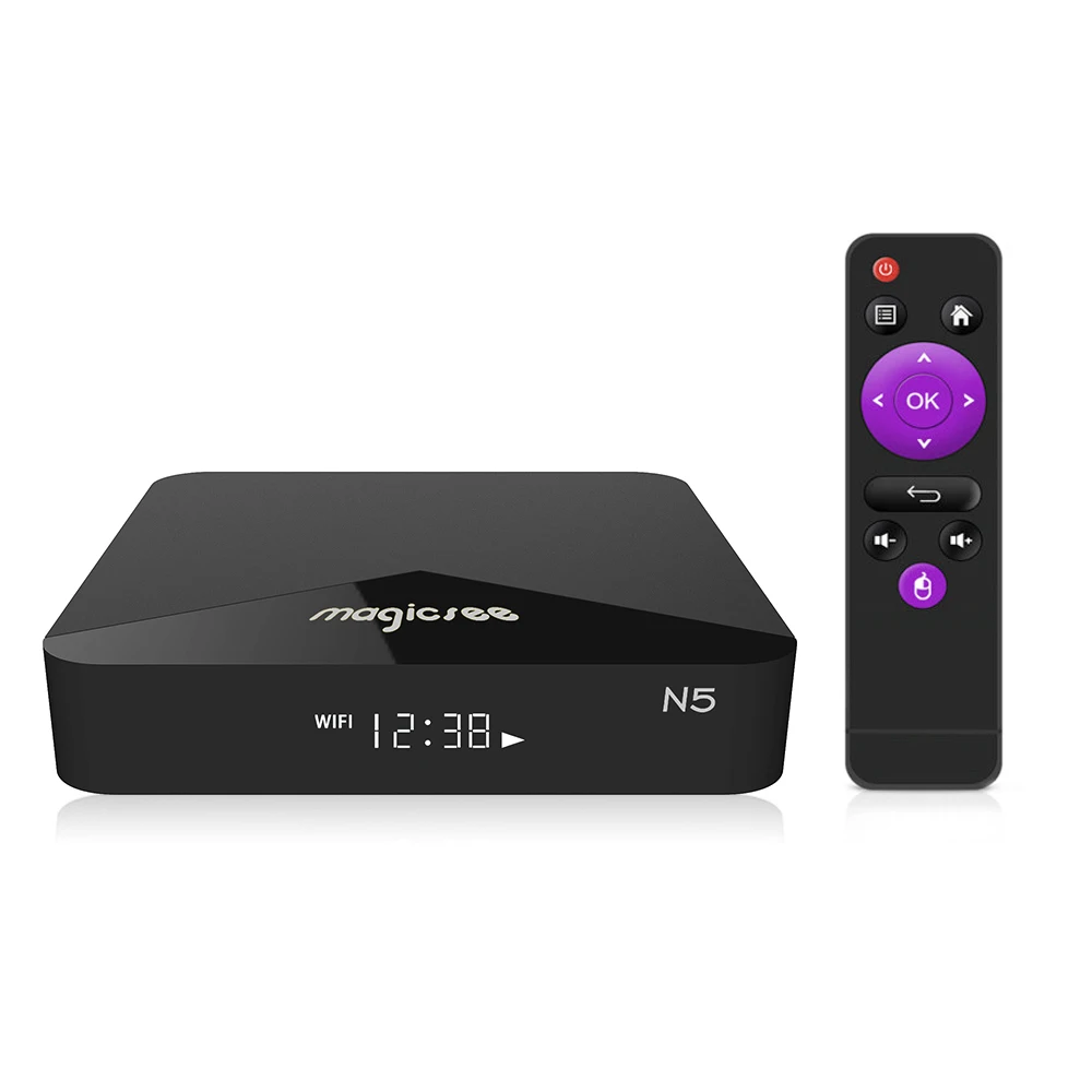 Magicsee N5 2 ГБ/16 ГБ Android 7.1.2 TV Box Amlogic S905X Четырехъядерный 4K 4G/5G двухдиапазонный WiFi BT4.1 HD
