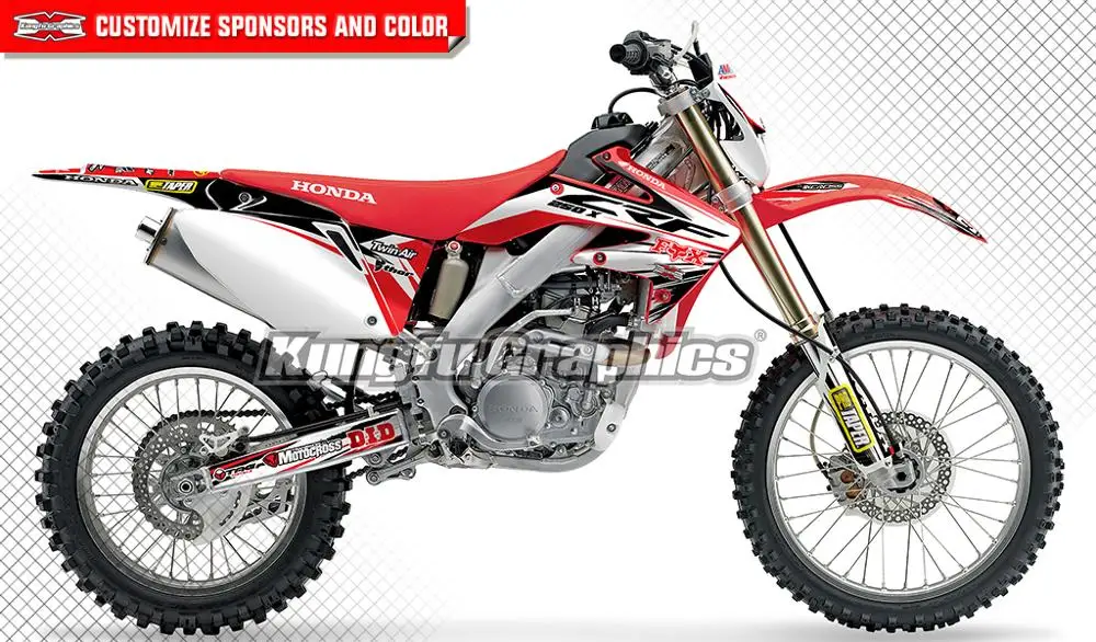 Набор графических наклеек KUNGFU ДЛЯ CRF 250X 250X2004 2005 2006 2007 2008 2009 2010 2011 2012 2013 2014