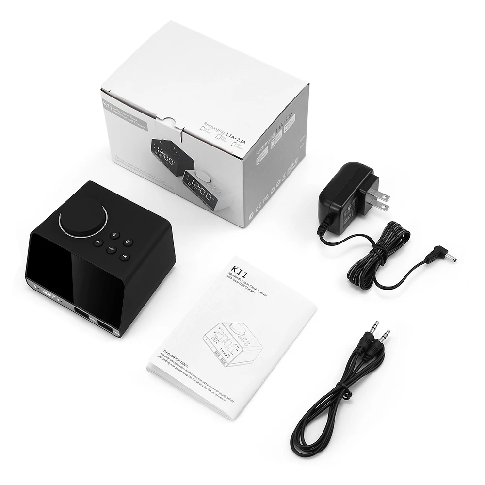 Цифровой Будильник Bluetooth 4 2 радио динамик температура USB порта светодиодный