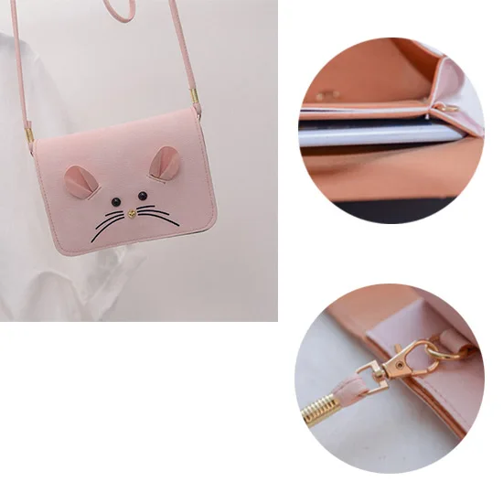 Новинка 2020 женская сумка модная тоут кожаная мессенджер на плечо с принтом мышки