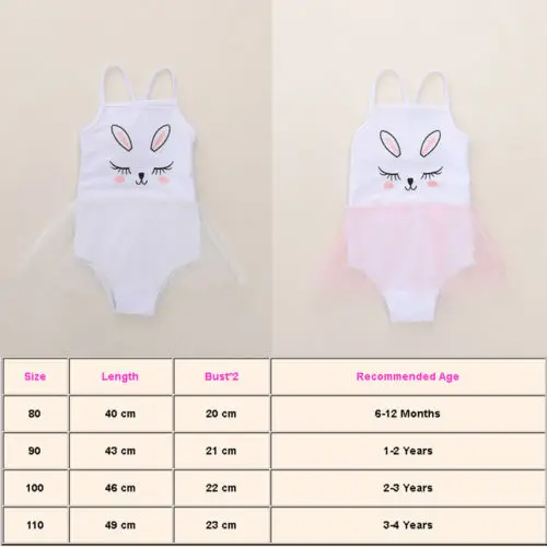 Kids Girls Lace Tulle Patchwork Swimwear 6M-4Y Summer Baby Pink White Swimsuit Cute Rabbit Pattern Swimming Bathing Suit | Детская