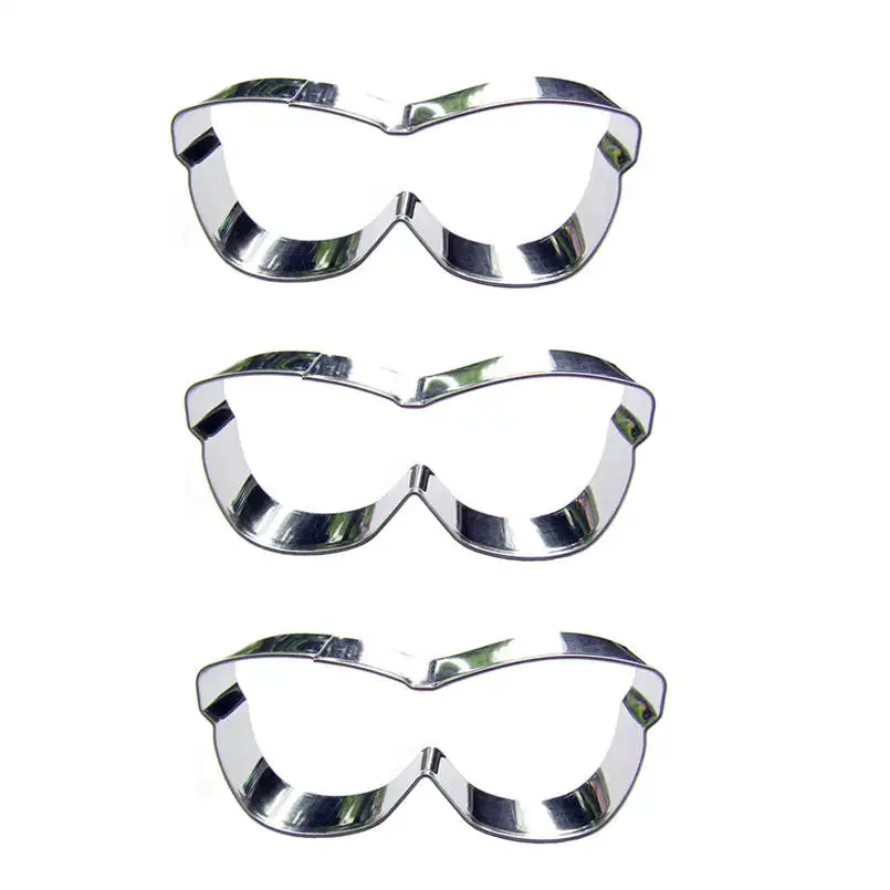 

Формы для вырезания бисквитов в форме очков 3 шт., инструменты для выпечки, мягкие блестки для украшения тортов.