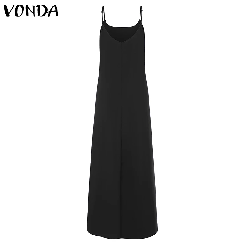 Женское длинное платье макси VONDA летнее пляжное на бретельках без рукавов