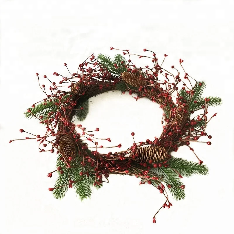 Рождественское украшение 1 шт./лот искусственные красные ягоды и венок с ветками