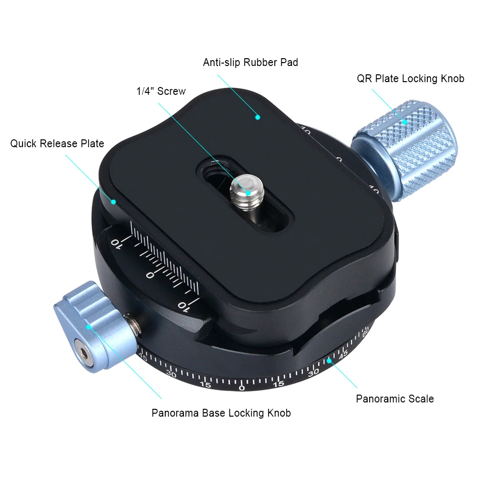 Andoer PAN C3 RES панорамная головка штатива Зажим адаптер из алюминиевого сплава с