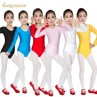 discount long sleeved spandex gymnastics leotard for girls ballet dress clothing kids dance wear spandex ballet dancing dress