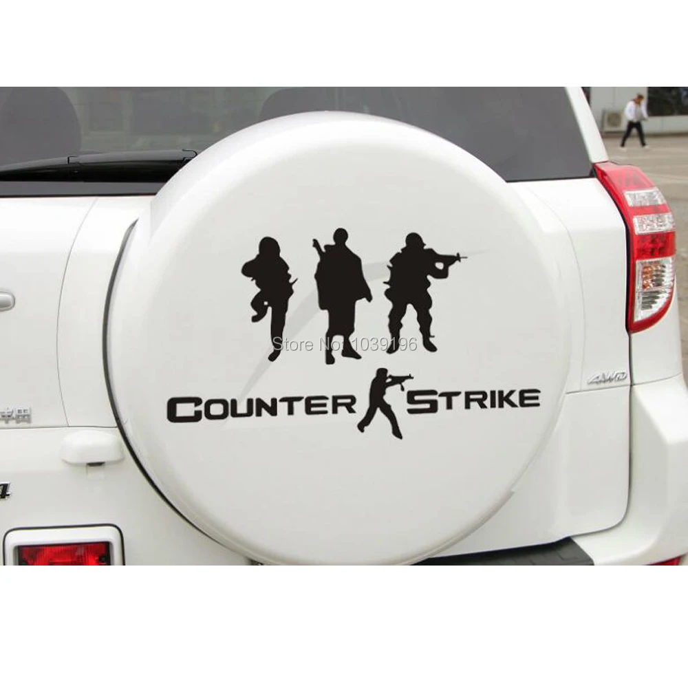 

10 x Hot Selling Design Car Styling CS Games Counter Strike Car Whole Body Spare Tire Stickers Creative Pattern Vinyl Decals