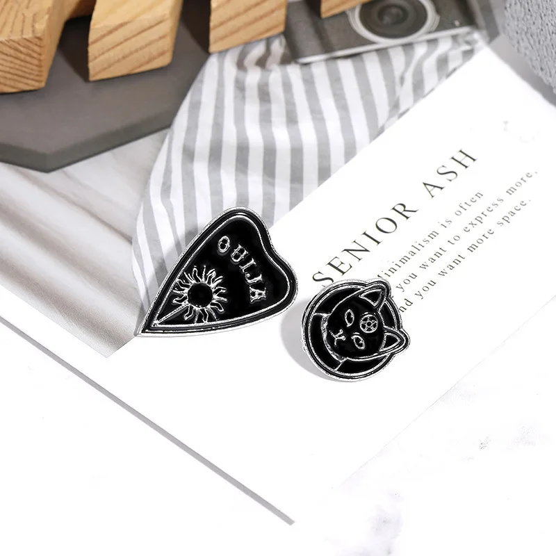 Женские модные джинсы рубашки мальчиков панк ведьма гроб witchbook черного цвета в