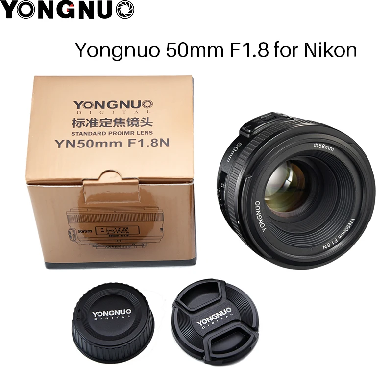 YONGNUO YN50mm F1.8 Большая диафрагма Авто Фокус объектив для Nikon D800 D300 D700 D3200 D3300 D5100 D5200 D5300