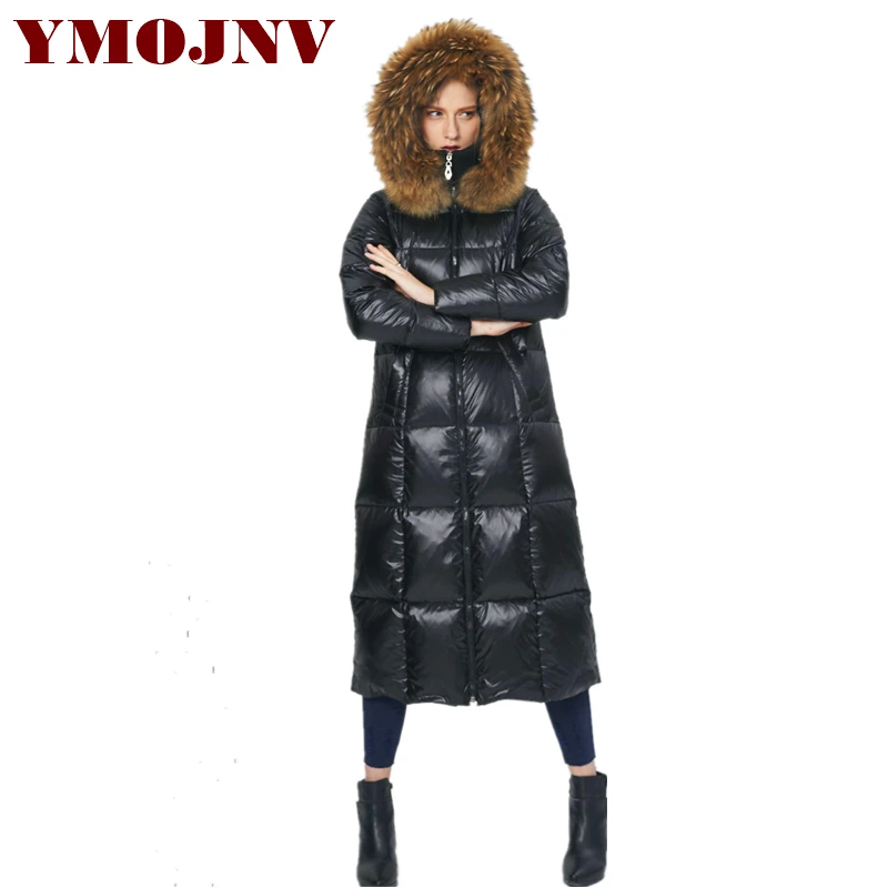 YMOJNV, специально дизайнерские женские зимние куртки, юбка, Стиль X-Long, утиное перо, пальто для женщин размера плюс, пуховик, парка, chaqueta mujer