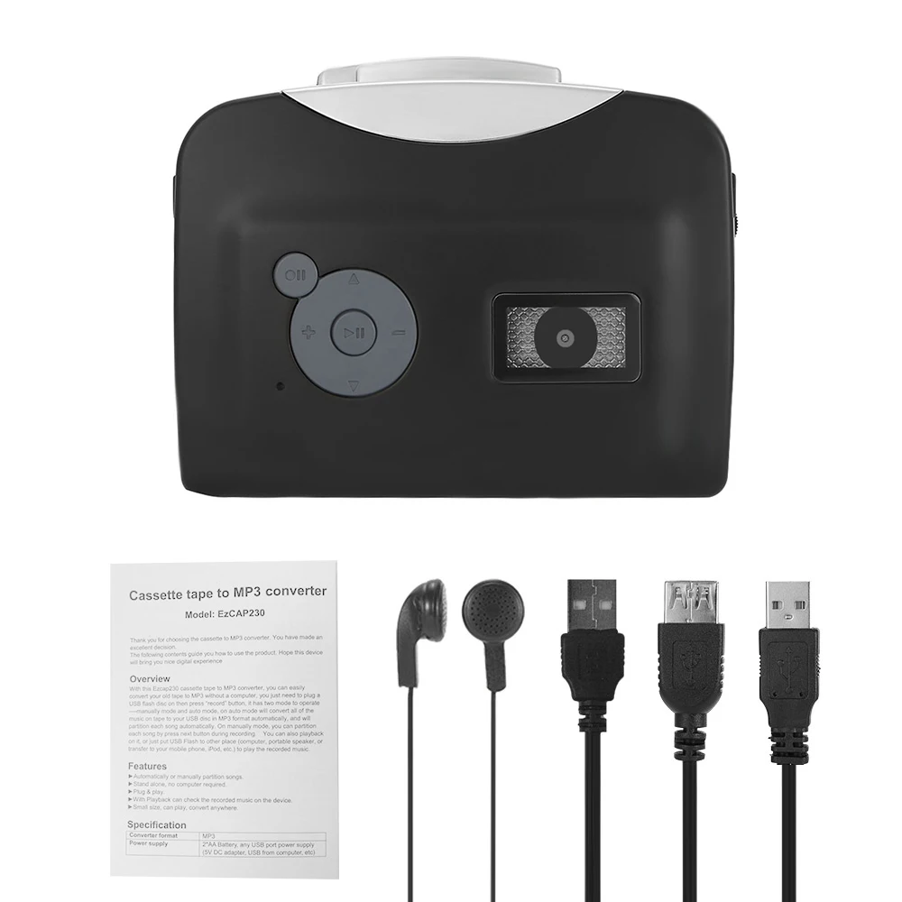 Ezcap 230 кассета Tape-to-MP3 конвертер сохранить в USB флэш-диск Easycap авто раздел