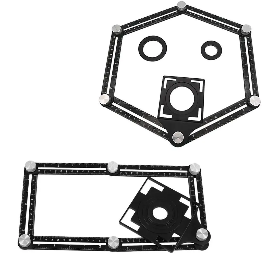 6 складных линейки перфоратор столярная угловая линейка стеклянная черная