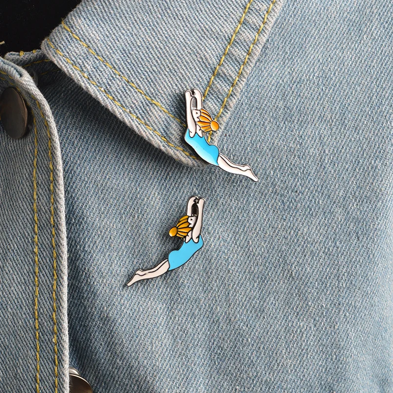 Женские джинсы pin Брошь платформы украшения женщина фонд плавание Pin вакуумные