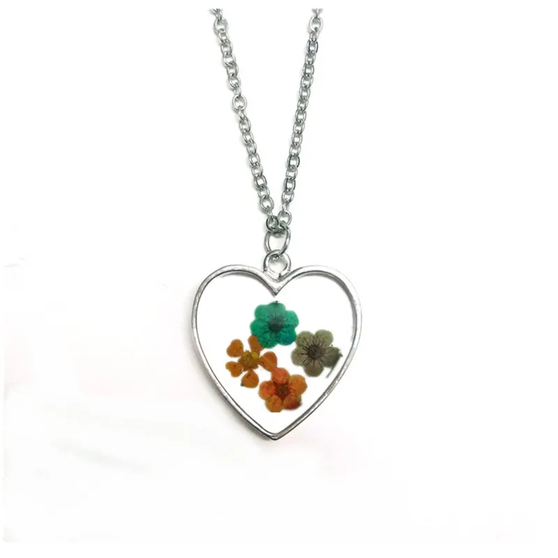 Ожерелье ручной работы из смолы с сушеным цветком Натуральные сушеные цветы