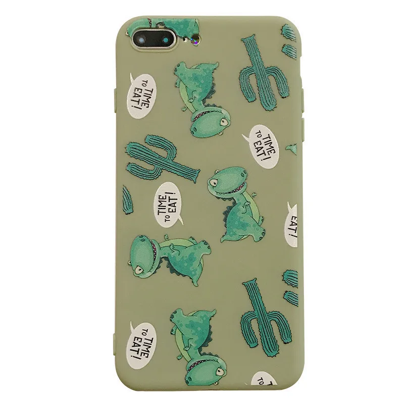 Ins Dinosaur Patterned Phone Case For iPhone XS Max XR X Cute Soft TPU Cover for 7 Plus 6S 8 Cases |