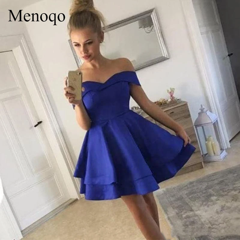 Простое коктейльное платье Menoqo короткие Сатиновые коктейльные платья