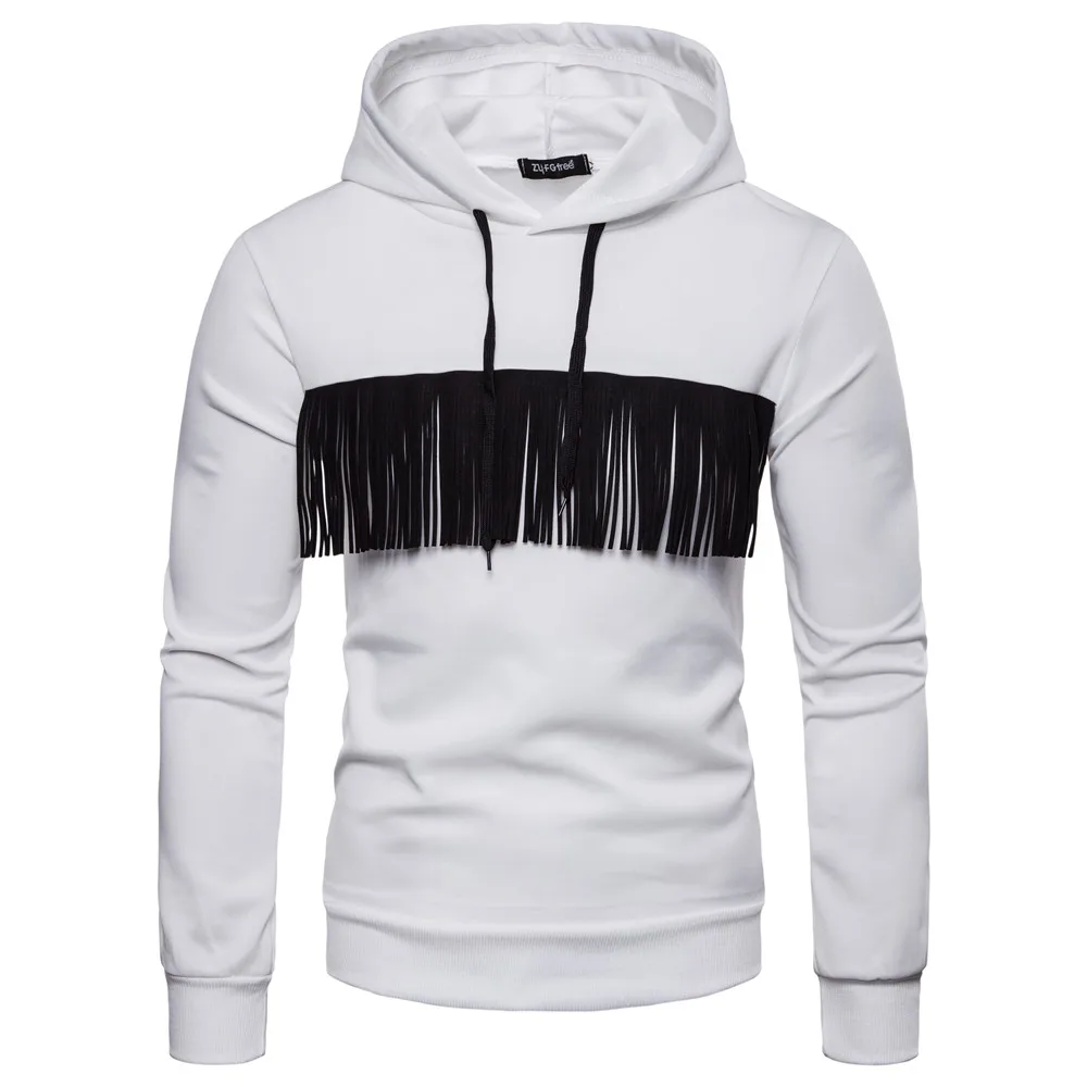 Hot Sales 2018 Autumn Men Hoodie Sweatshirt Men's Slim Hoodies Sling Decoration Color Matching Fashion | Мужская одежда