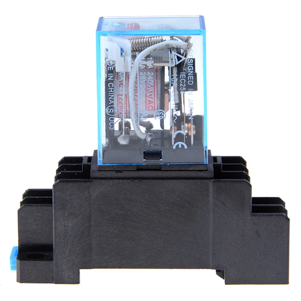10 Pcs New Style Coil Power Relay LY2NJ DPDT 8 Pin HH62P JQX-13F With Socket Base AC220V/DC12V/DC24V/AC110V | Обустройство дома