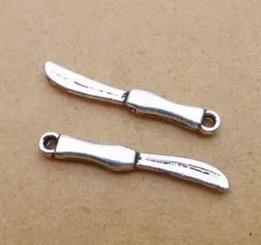 300pcs Fashion knife charms pendant 3*25mm antique silver Mobile phone accessories Handmade earring bracelet necklace anklet | Украшения и
