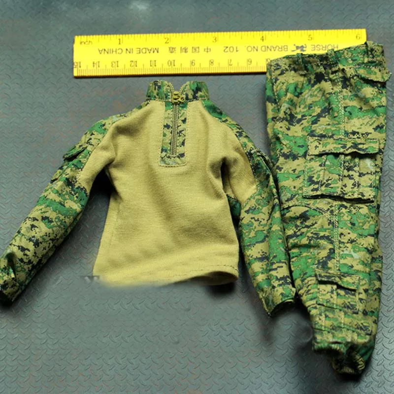 

Mnotht 1/6 SS066 Jungle Digital Camouflage Combat suit uniform Clothes Model For 12in Action Figure Toys Collections m3