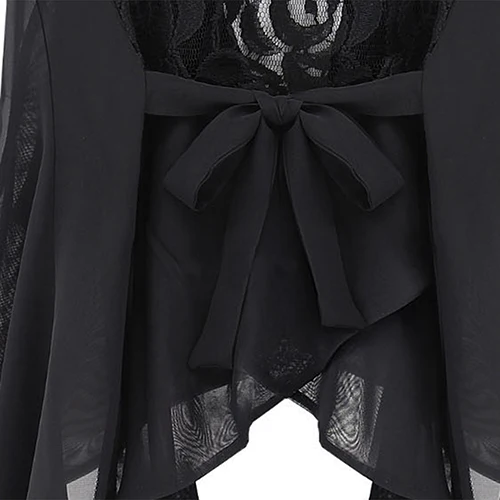 

Women Summer Fashion Medium Vest Lace Back Sleeveless Pleated Hem Blouse Jacket