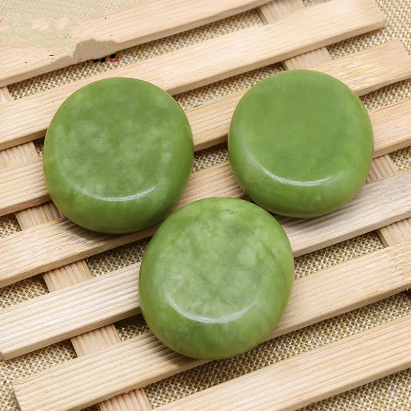 

Olive jade energy stone natural massage jade volcanic energy stone glaze