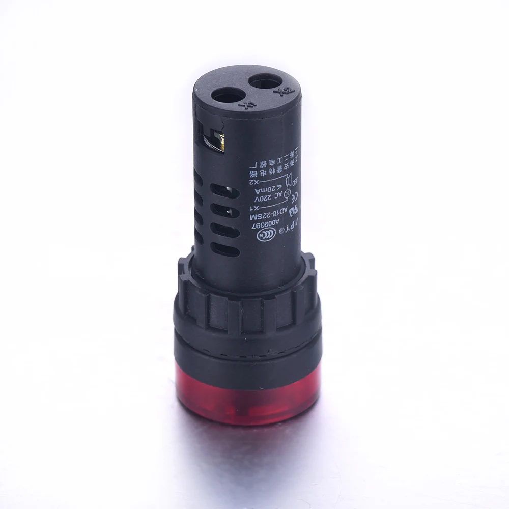 Высокое качество 1 шт. AD16-22SM AC 220 V/DC 12V 2.5KV красный светодиодный сигнальный свет с