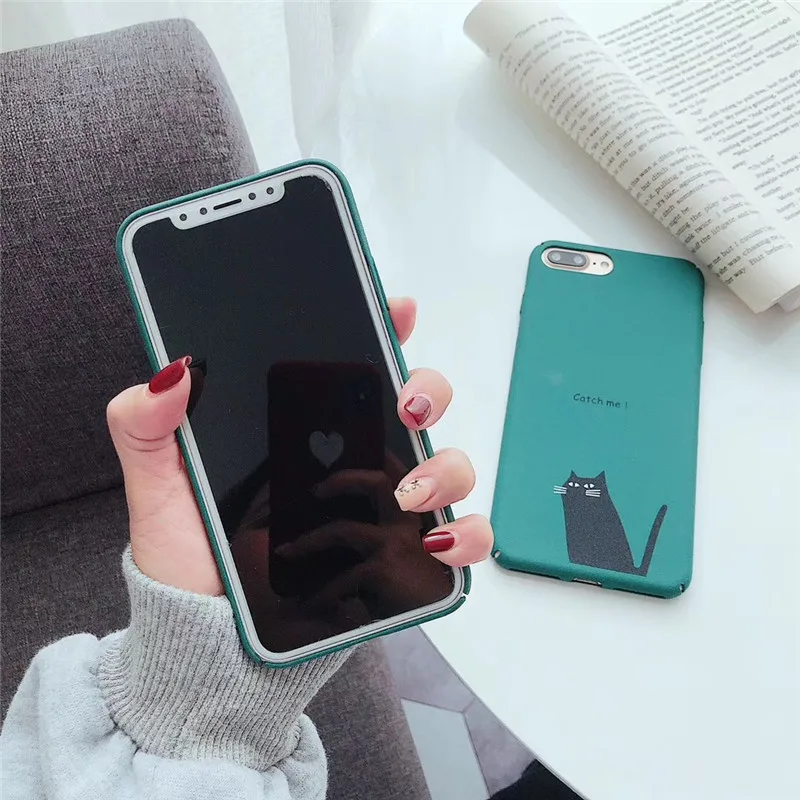 Корейский мультфильм Креативный Кот простые телефонные чехлы для iphone X XS Max XR 6 6s 7 8