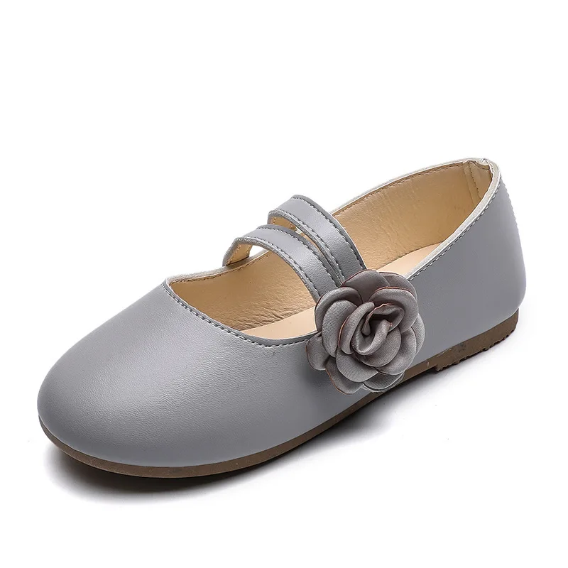 Children's Kids Shoes Girls Party Season Girl Leather Princess Flower Solid Color Children Magic Soft Bottom Single Shoe |