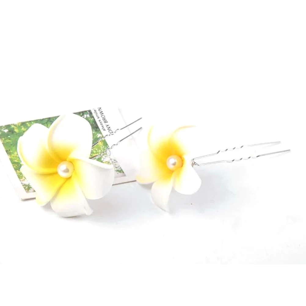 5 шт. поролоновые заколки для волос Гавайские Plumeria свадебные шпильки клипсы 4 см u