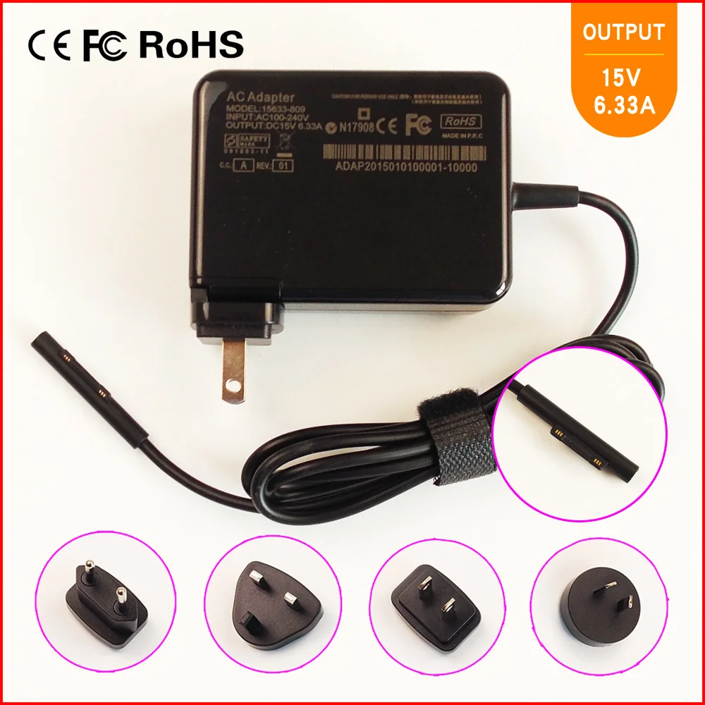 15V 6.33A 95W Loptop/ноутбук планшет Ac адаптер питания зарядное устройство для Microsoft Surface