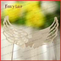 60pcs hot sale angel wings shaped wedding decor place name cards newest customized wine glass card lacer cut paper party favor