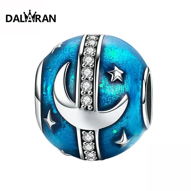 DALARAN New Popular Boutique Jewelry 925 Silver Charm Beads Moon Galaxy Night Sky Fashion Wild Assembled Bracelet Accessories | Украшения и
