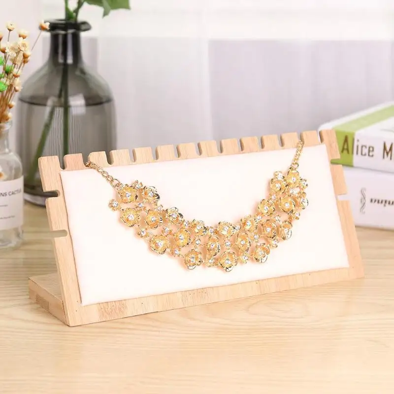 Wood PU Earring Display Rack Jewelry Organizer Stand Necklace Holder Shelf | Украшения и аксессуары