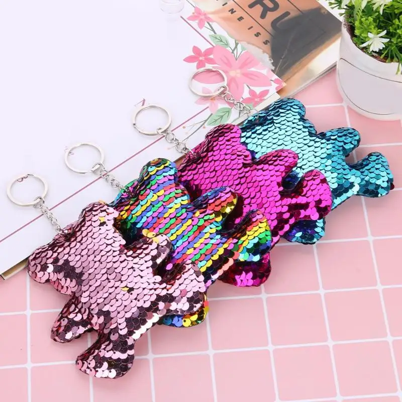 Брелок с милым медведем блестящий помпон блестящая цепочка для ключей подарки