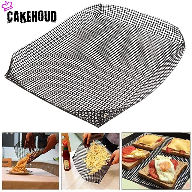 

CAKEHOUD Kitchen Non-stick Square Barbecue Baking Net Outdoor Camping Picnic Tool Reusable Baking Grid Tray Barbecue Mesh Chip