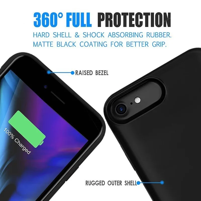 Внешний аккумулятор Ext power 5500 мА/ч чехол для IPhone 6 6s 7 8 перезаряжаемый расширенная