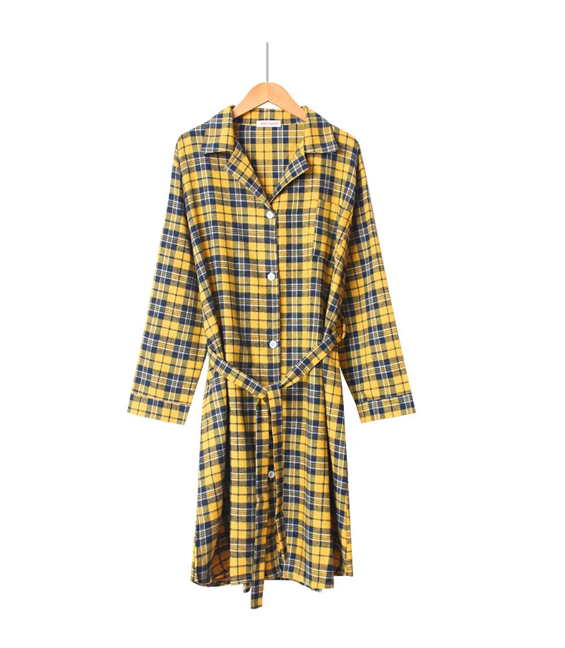 Халат длинный в клетку 100% хлопок с длинными рукавами|Халаты| |